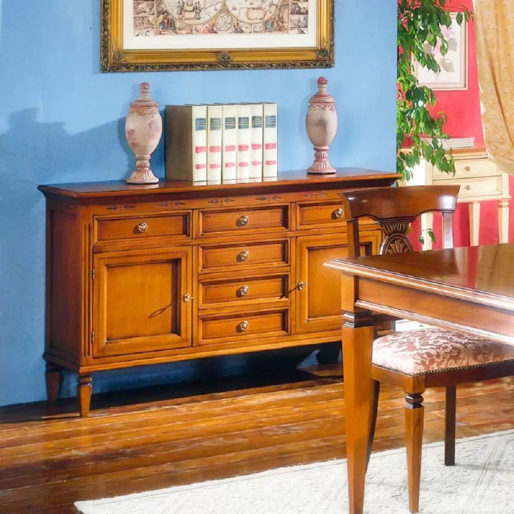 Madia credenza in legno 2 porte finitura bassano l.142 p.41 h.85 - Mobili 2G
