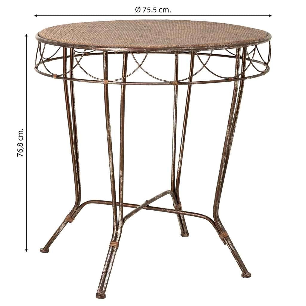 Tavolo in metallo 75,5x75,5x76,8h cm marrone
