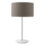 Lampada da Tavolo Vivien Bianca con Paralume Cilindrico Tortora - Attacco E27 IP20 75W - Illuminazione Interni Rossini Group