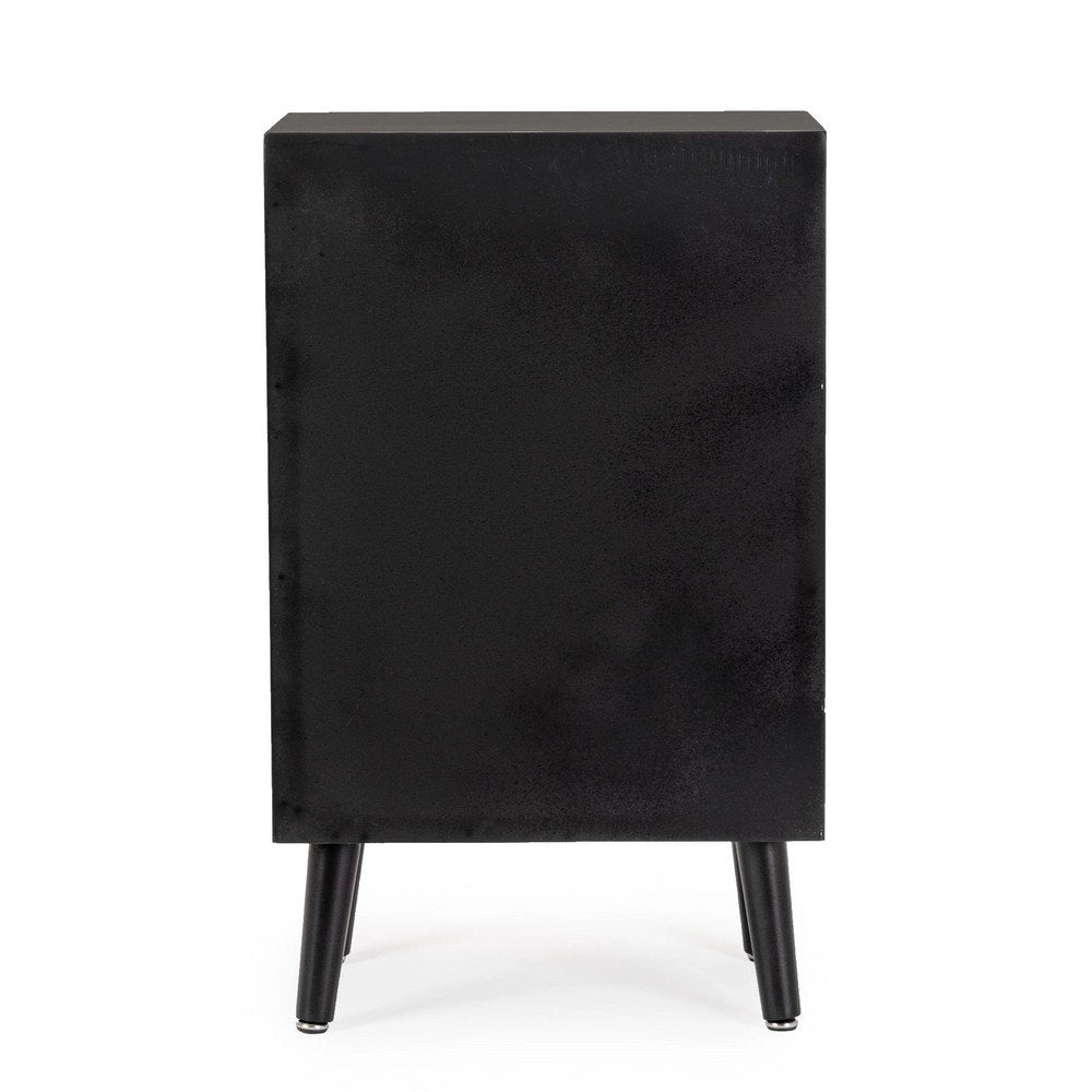 Cassettiera Legno Nero Stile Boho da Interno - JOSIE
