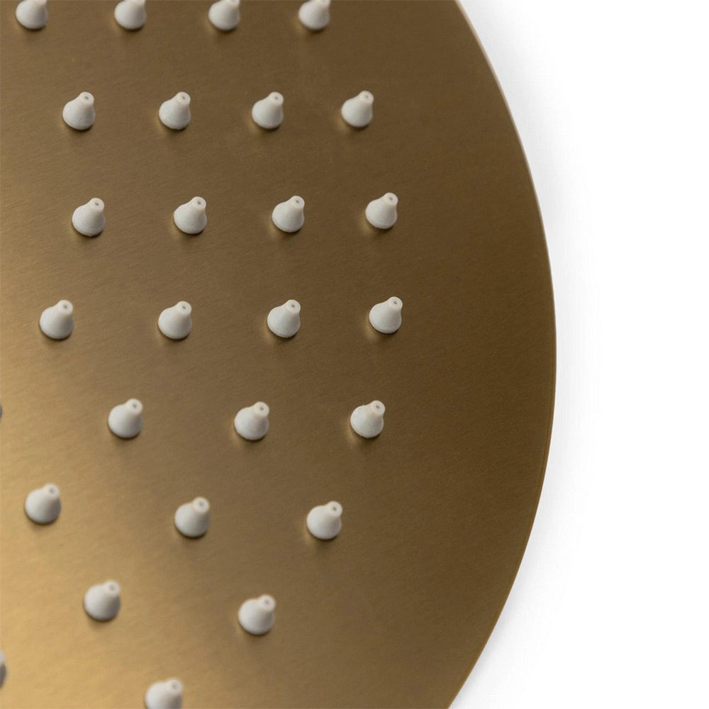 Trade Shop - Soffione Doccia Ultra Slim Rotondo ø25cm Oro Satinato Attacco Universale ½ Bagno 87884 -