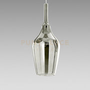 OFELIA S/12 - VETRO  CROMO SPECCHIATO E PORTALAMPADA BIANCO 1 LUCE ATTACCO G9 CAVO TRASPARENTE SENZA BASE DI ATTACCO D.18,5CM H.47,5M