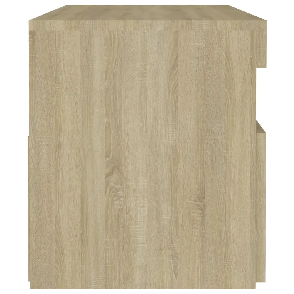 Comodini con Luci LED 2 pz Rovere Sonoma 60x35x40 cm 3082781