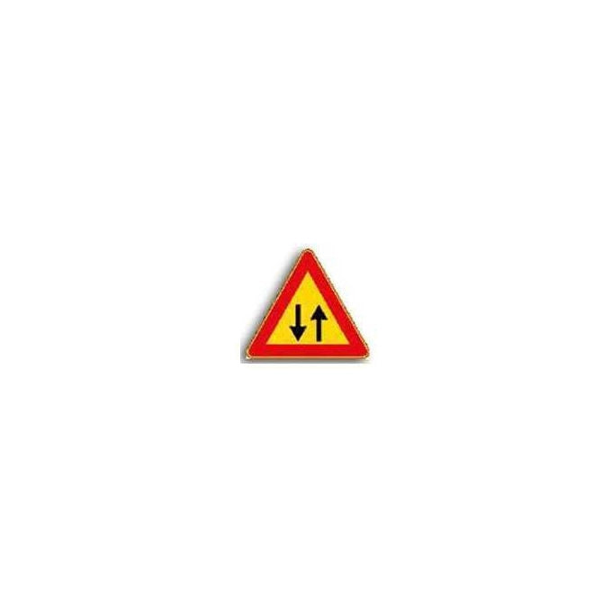 Vigor cartello stradale temporaneo doppio senso di circolazione, fig. 387, triangolare, lamiera classe I, lato 90 cm