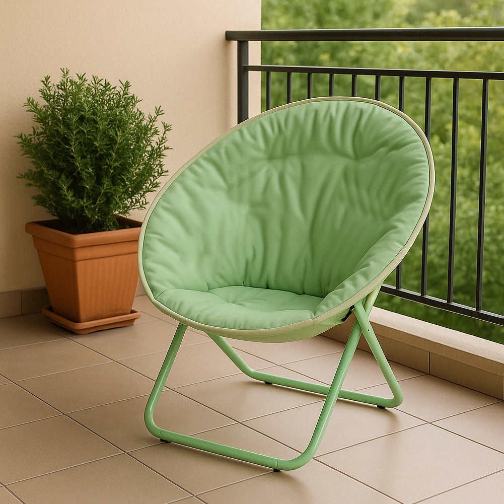 Sedia Pieghevole Moon Regista Poltrona Relax Ergonomica Salvia Salvaspazio 60x78