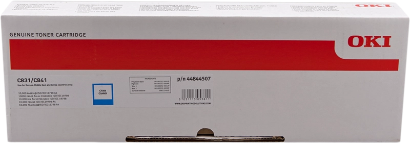 ORIGINAL OKI toner ciano 44844507 C831/841 ~10000 Seiten