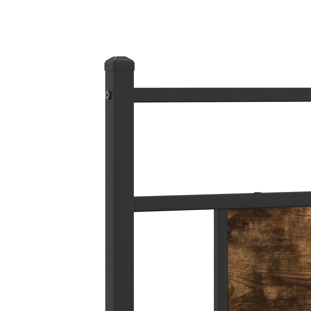 Testiera-Testata-Testiera Decorativa Rovere Fumo 75 cm in Legno Multistrato e Acciaio