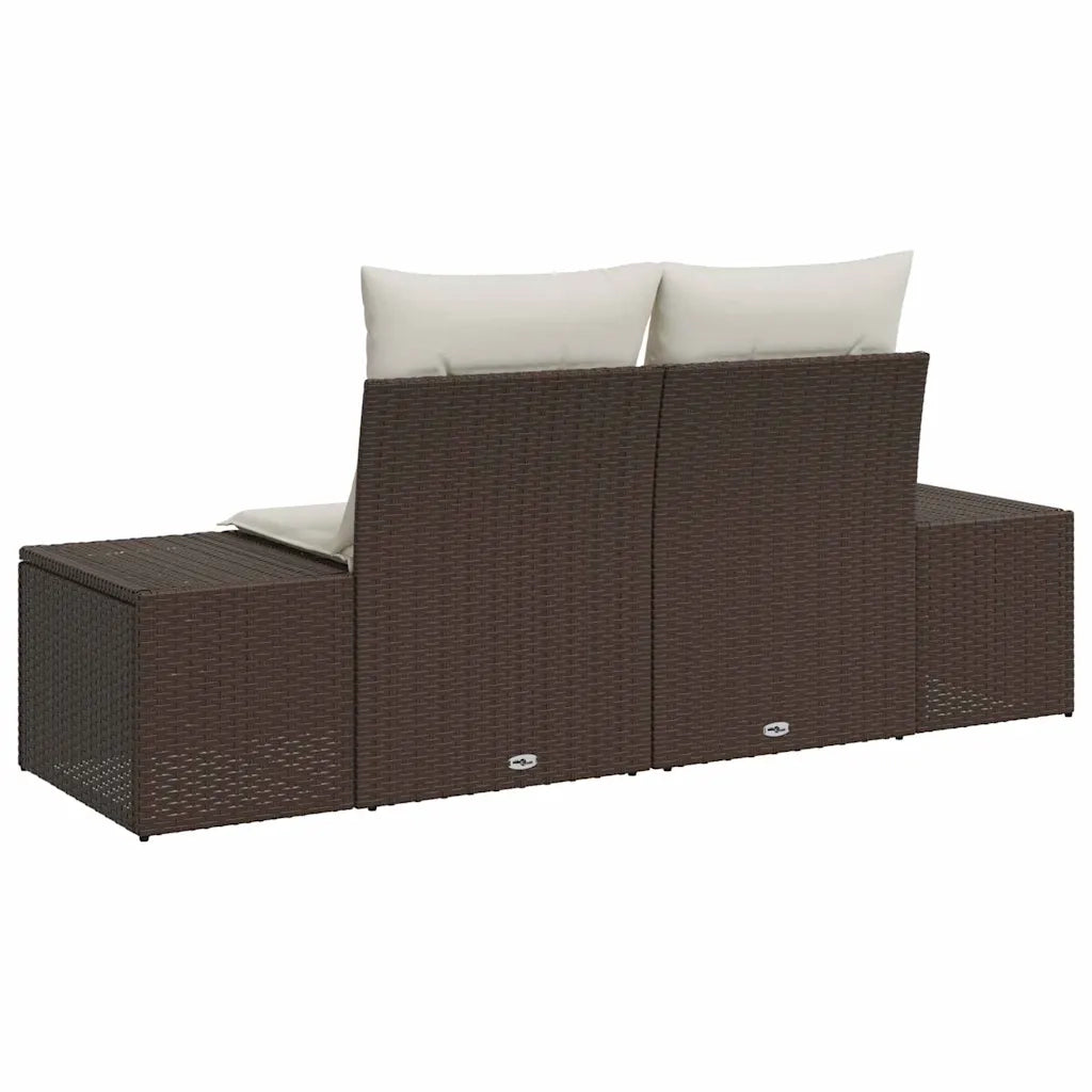 Divano da giardino Marrone 184 x 62 x 69 cm polyrattan 42006793