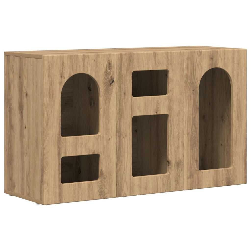 Credenza | Madia | Buffet da pranzo | Armadio da pranzo Rovere artigianale 100 x 35 x 59 cm Legno multistrato