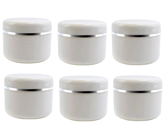 Contenitore cosmetico 50g - 6 pezzi - Plastica - Tappi - Riciclabile - Chiusura sicura - Qualità garantita - Vaschetta