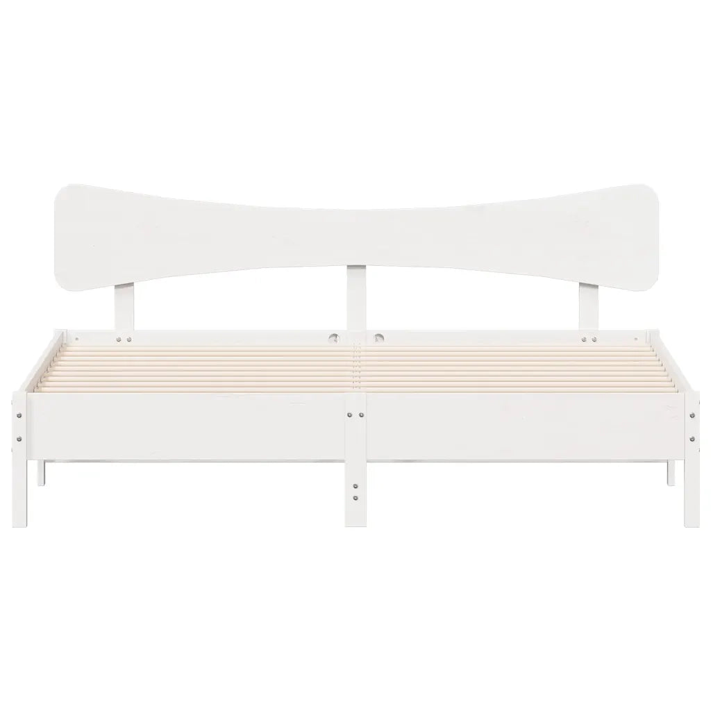Giroletto senza Materasso Bianco 180x200 cm Legno Massello Pino