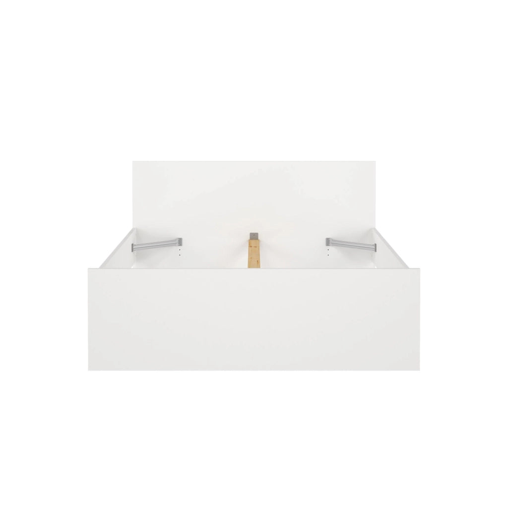Letto piazza e mezza Gustava, Sommier per camera da letto, Giroletto per stanza, Struttura porta materasso, 197x146 h80 cm, Bianco