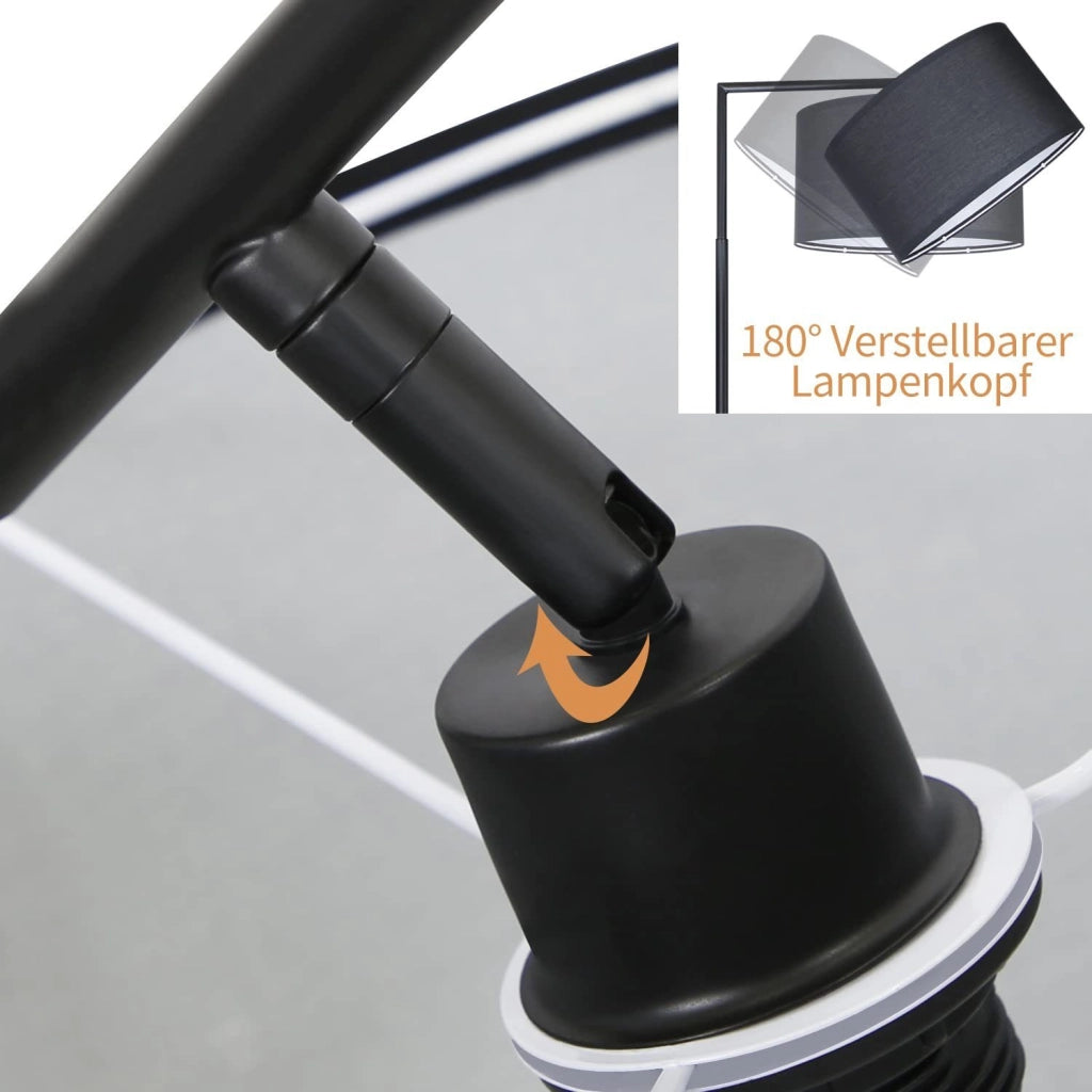 ZMH Lampada da terra per soggiorno design tessuto moderno lampada da lettura E27 con interruttore a pedale