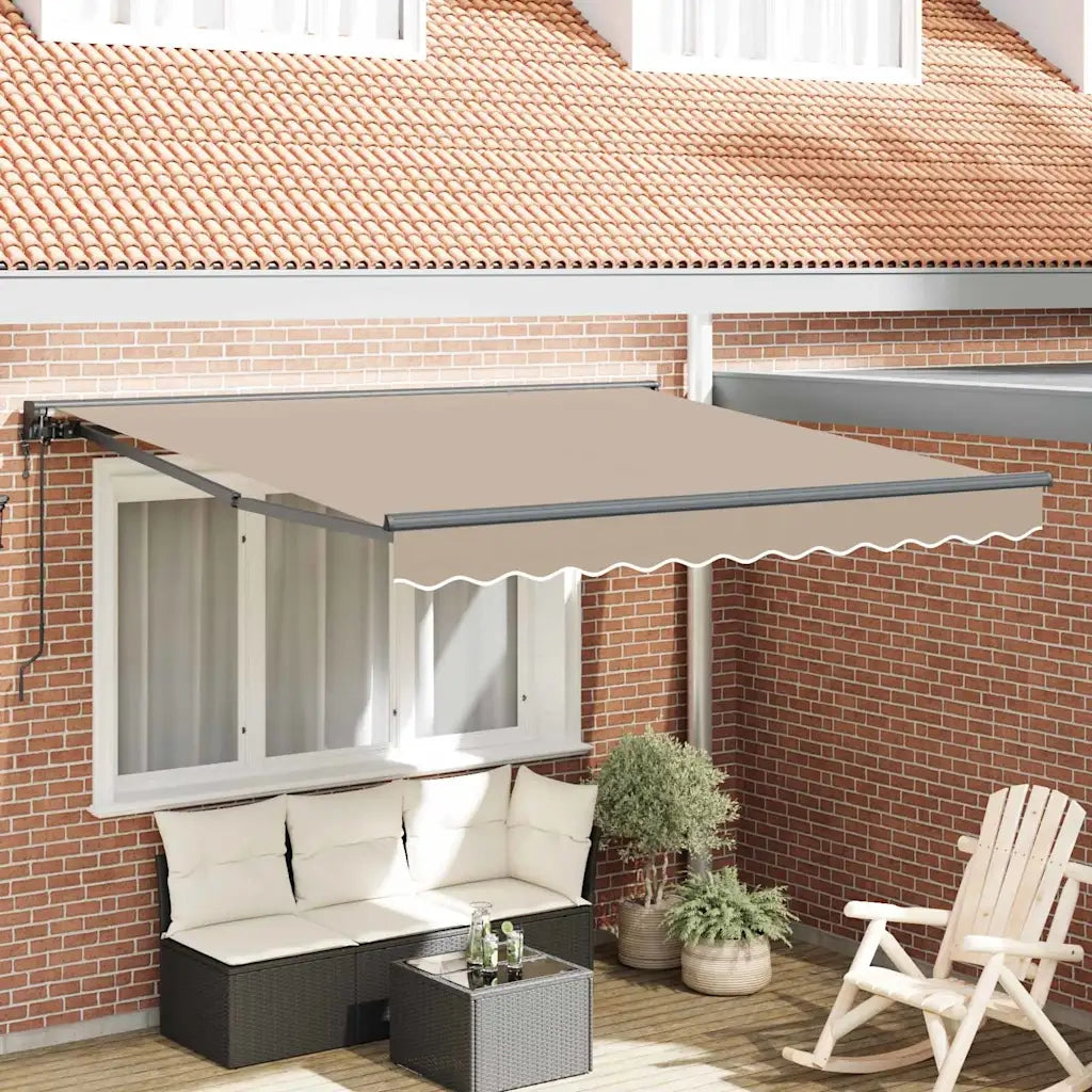 vidaXL Tenda Retrattile Beige 350x250 cm Tessuto