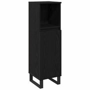 Mobile da Bagno | Armadio da bagno Rovere Nero 30 x 30 x 100 cm Legno multistrato