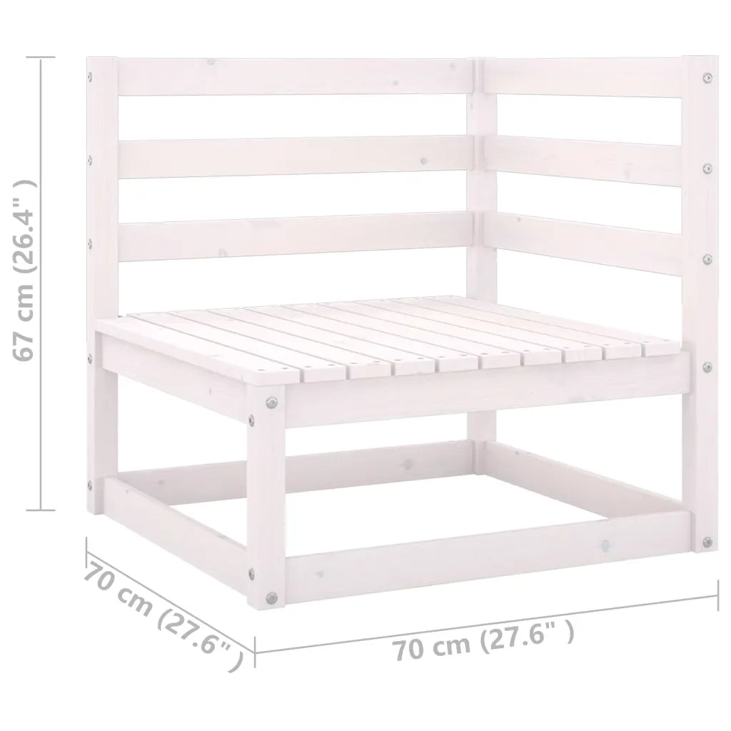 Set Divani da Giardino 8 pz Cuscini Bianchi Massello di Pino cod mxl 50018