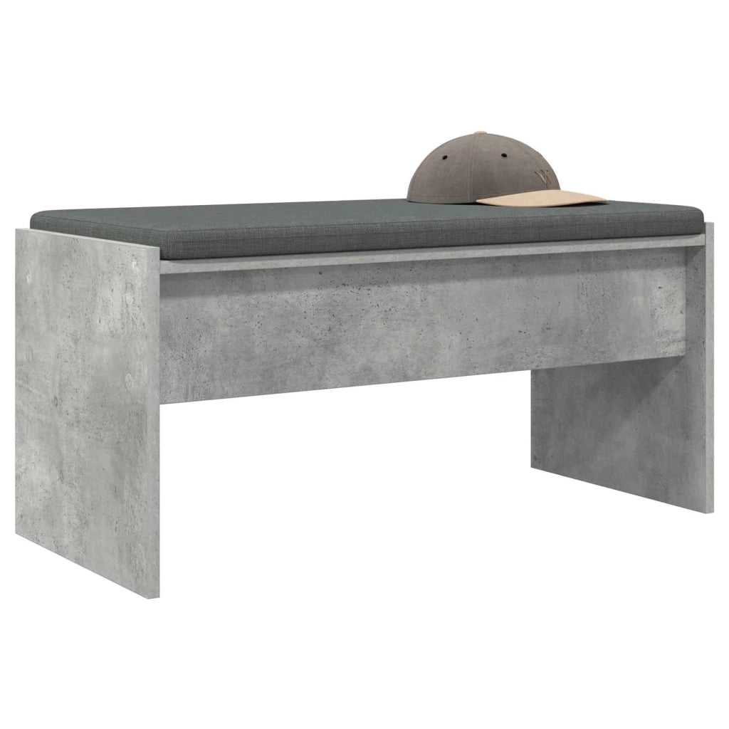 Panca per ingresso con cuscino-Sgabello-Panca da Corridoio Grigio cemento 83 x 38 x 40 cm