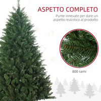 Albero di Natale Artificiale 180 cm 800 Rami Verde