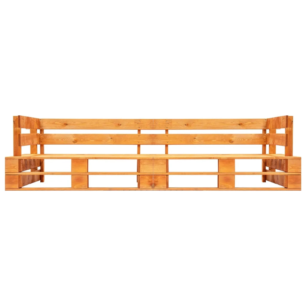 Divano da giardino a 2 Posti su Pallet in Legno Marrone ambra 277449