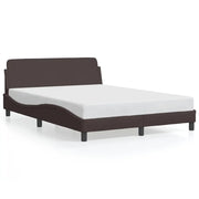 Letto matrimoniale | Letto per adulti | Giroletto Dover Marrone Scuro 140x190 cm Tessuto