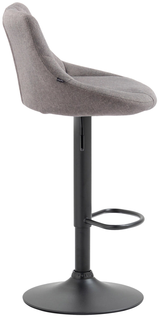 Sgabello bar LAZIO in tessuto grigio,nero