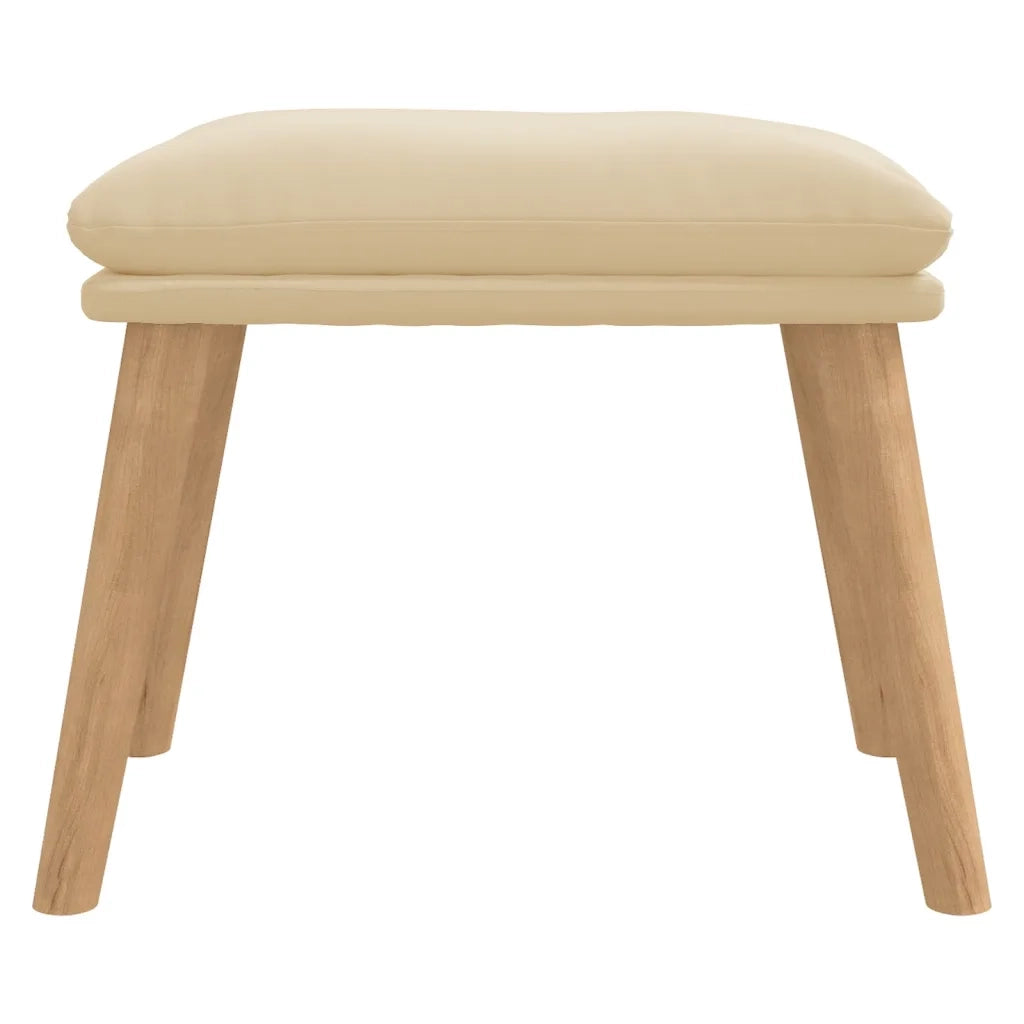Poggiapiedi Bianco Crema 45x29,5x35 cm in Velluto