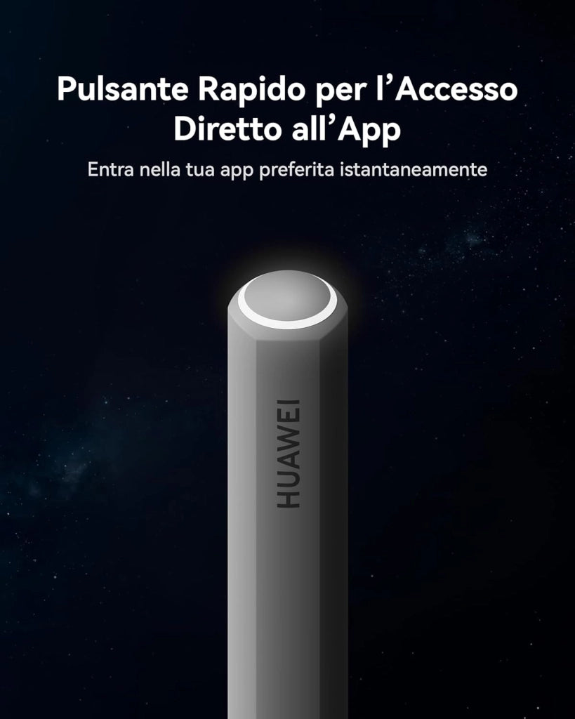 HUAWEI M-Pencil Pro, Penna Stylus con Tre Punte Yersatili, Design con Luce Pulsante, Pulsante Rapido, Gesti Multipli, 10.000+ Livelli di Sensibilità alla Pressione, NearLink