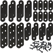 30 pezzi 4 misure piastra piatta maniglione nero piastra di riparazione - maniglione angolare maniglioni connettore riparazione - giuntura di fissaggio con 72 viti - per tavole di mobile in legno.