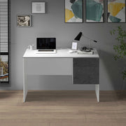 WHOUS Scrivania Easy 1 anta e 1 cassetto bianco opaco e report 110x50x75 cm