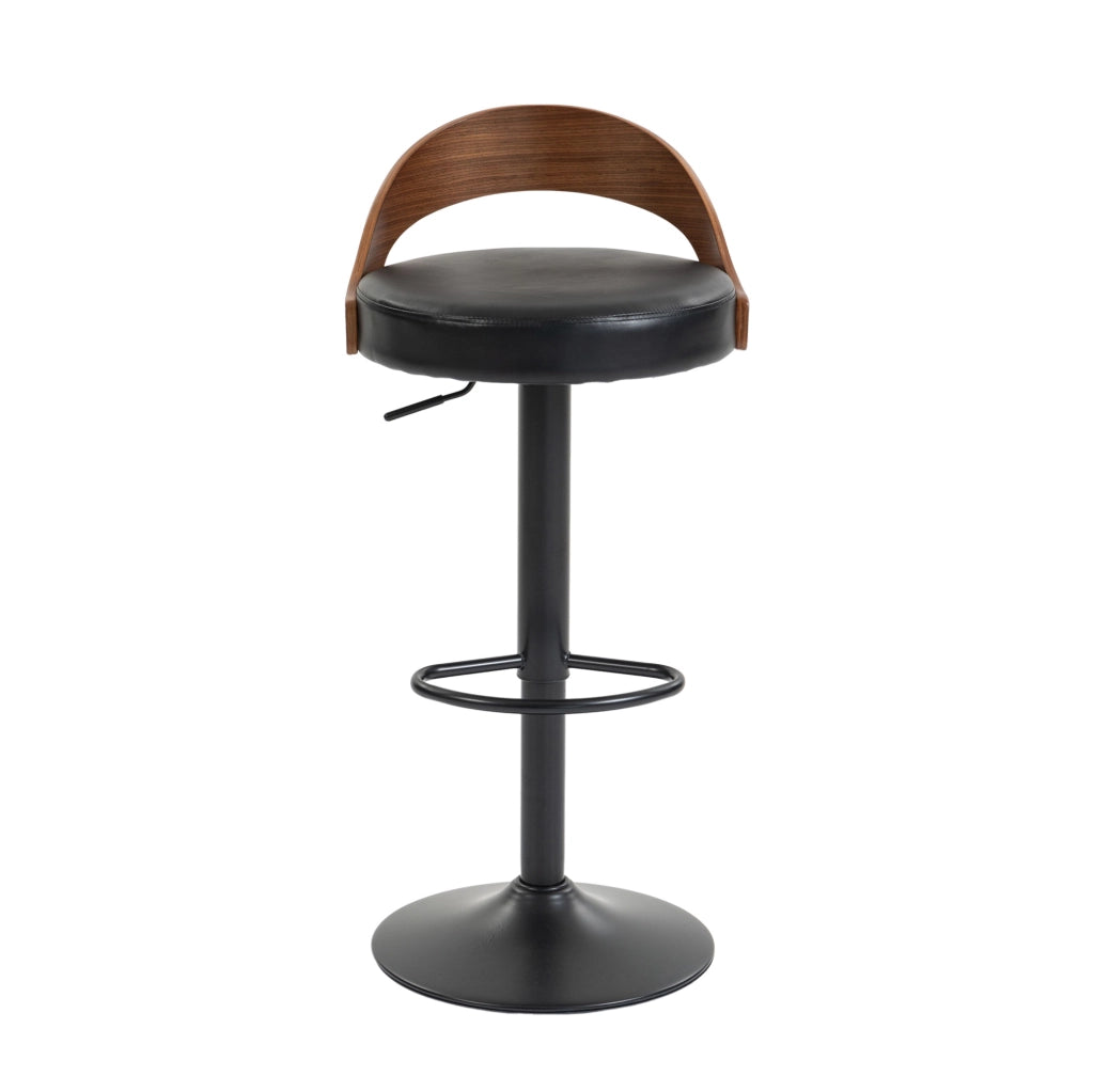 Set 2 sgabelli da bar girevoli regolabili 62-83 cm in PU e metallo; neri