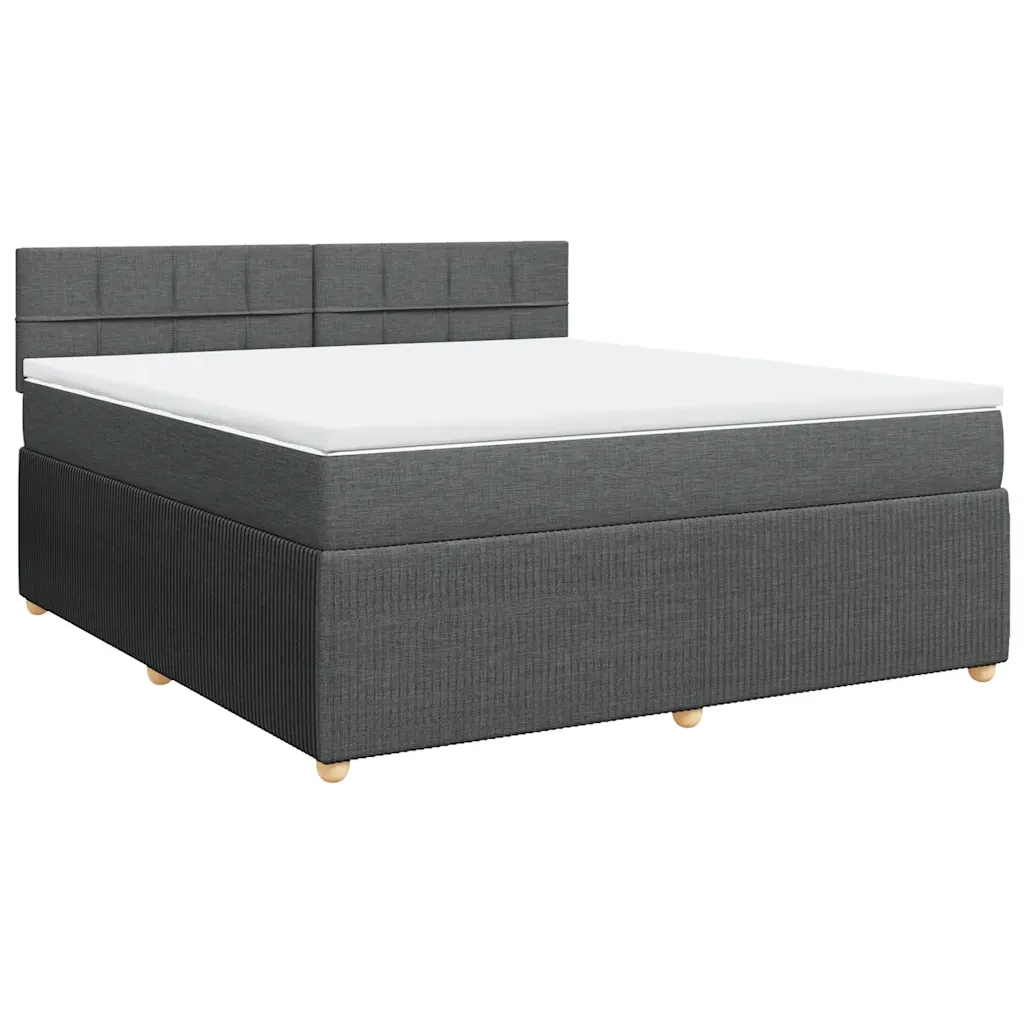 Giroletto a Molle con Materasso Grigio Scuro 180x200 cm Tessuto 3287536