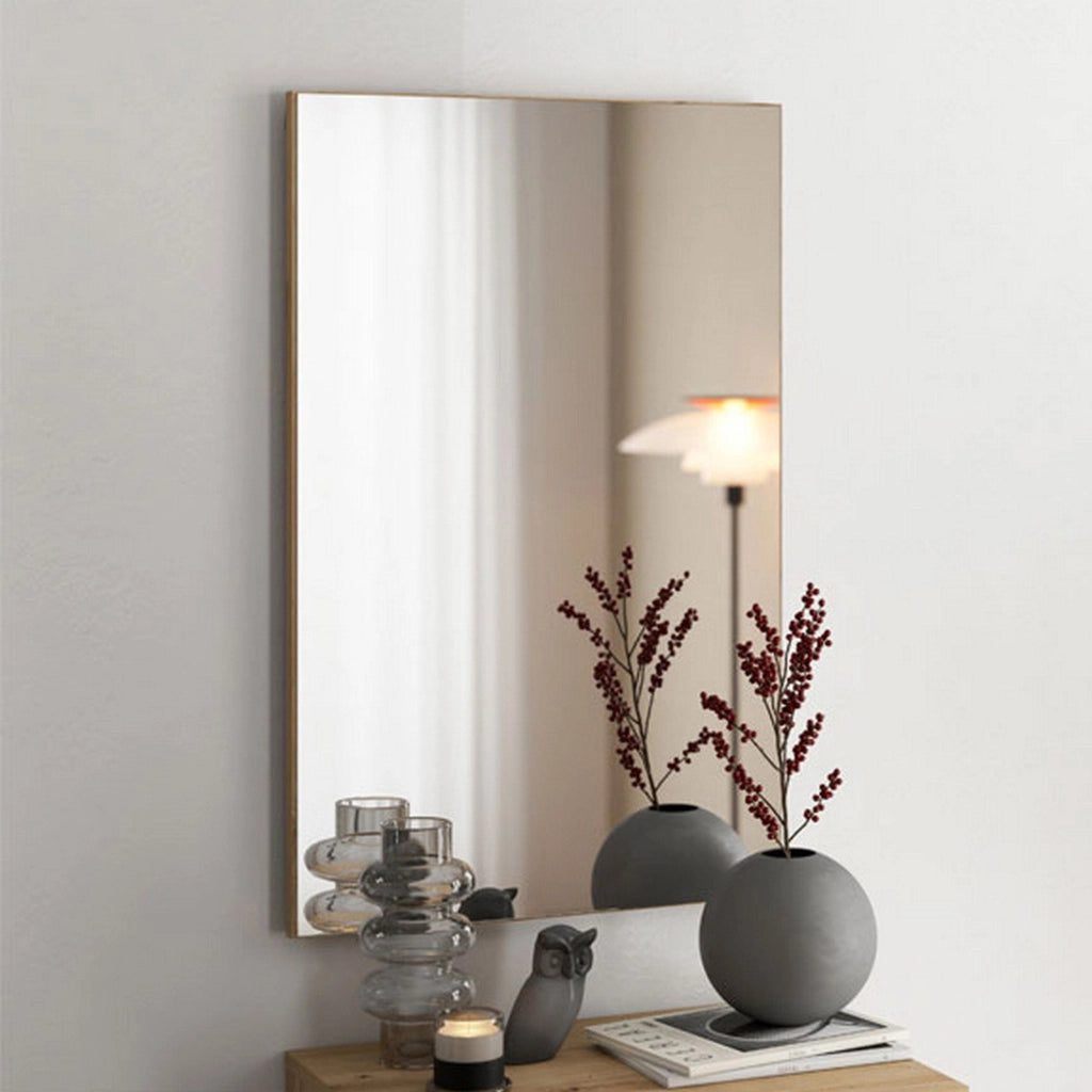 Casasco, Specchio kit Fissaggio a Muro Incluso, 57x80h cm Marrone