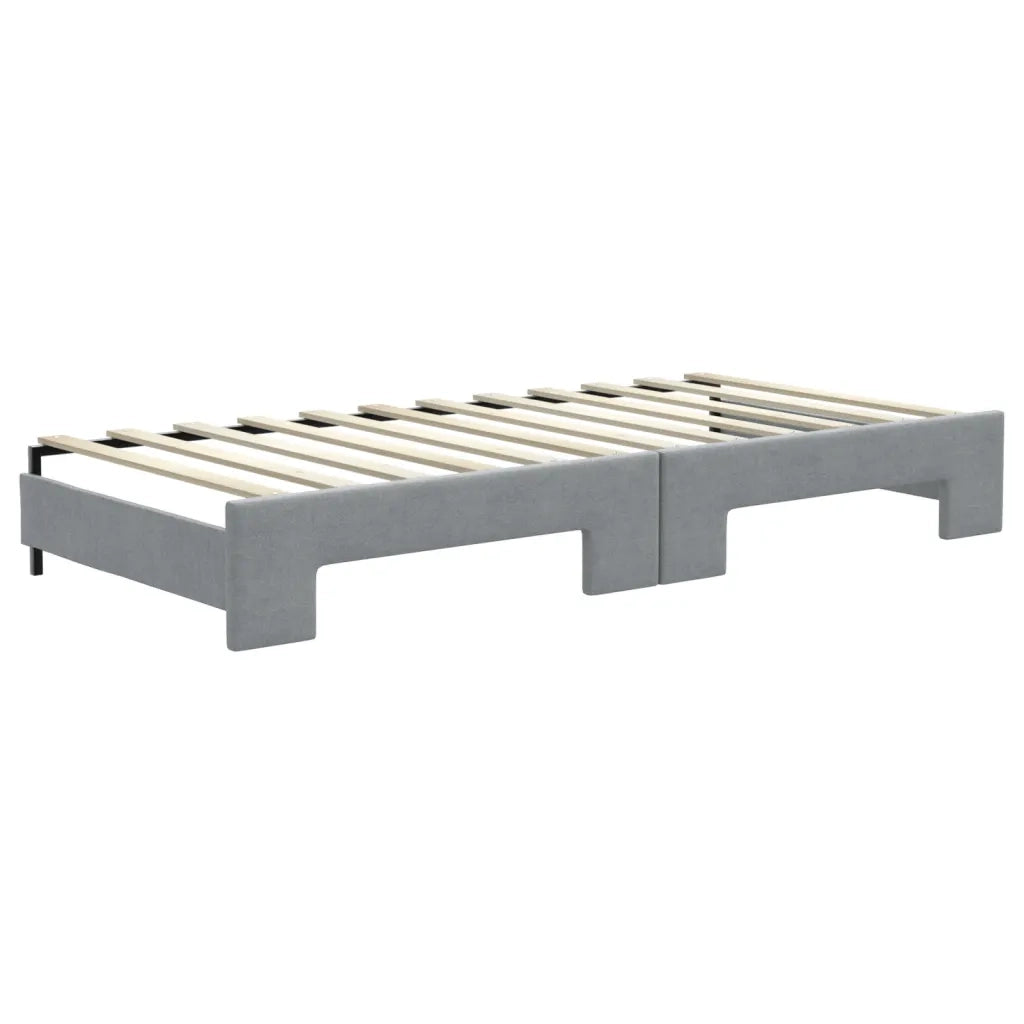Divano Letto Estraibile Cassetti-Sofa Letto-Daybed Grigio Chiaro 100x200 Tessuto 155133