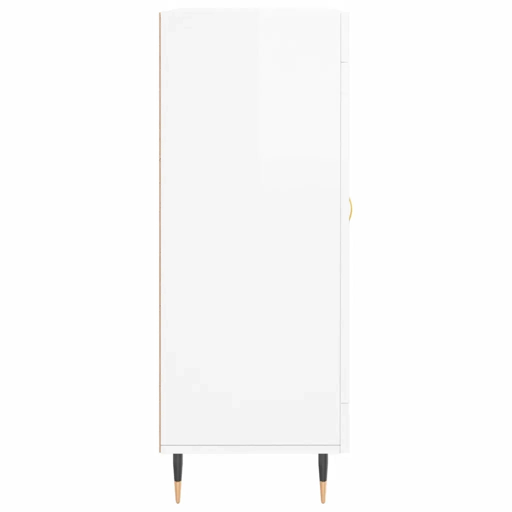 Credenza | Madia | Buffet da pranzo | Armadio da pranzo 69,5x34x90 cm in Legno Multistrato Bianco Lucido