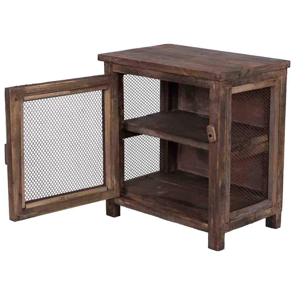Comodino in legno e vetro 38x24x40h cm