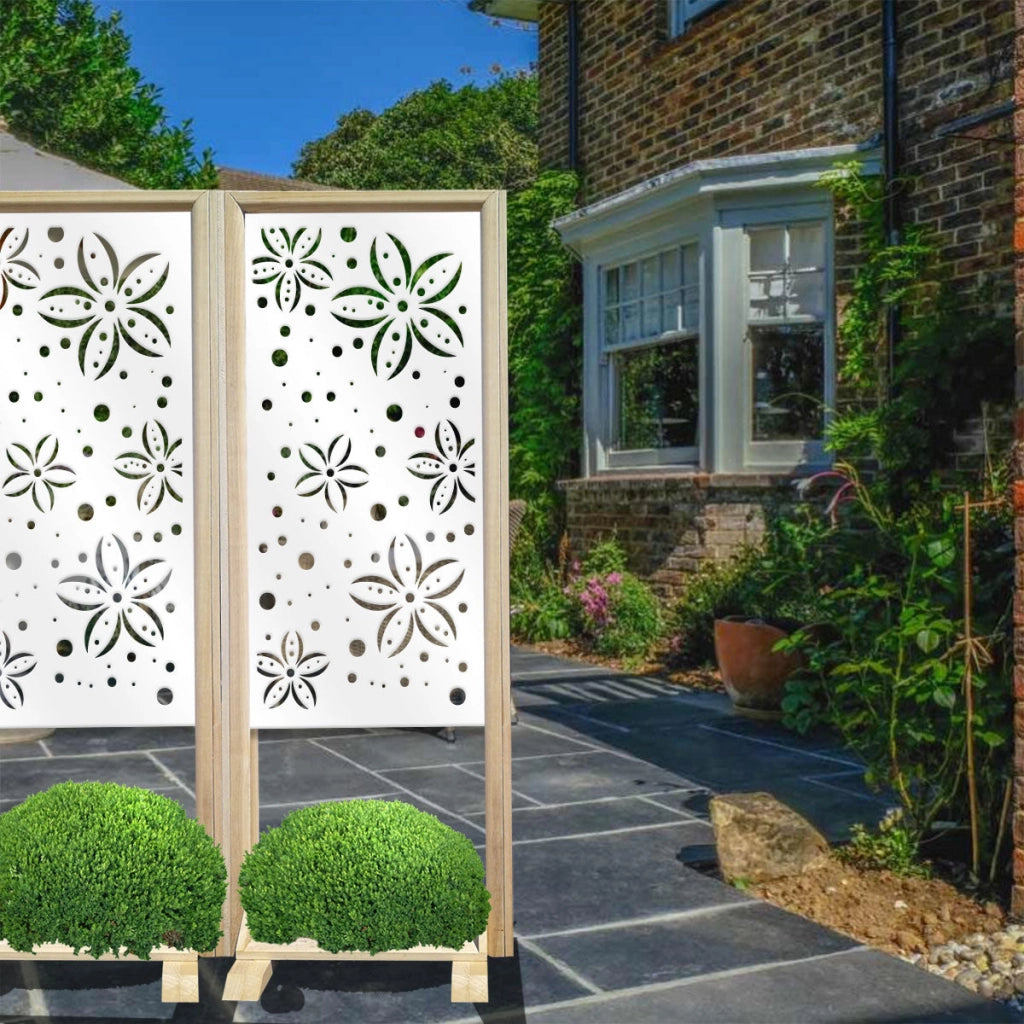 FLOWERS - Separè- Paravento modulabile - 70x190cm - in Legno e PVC Colore: bianco