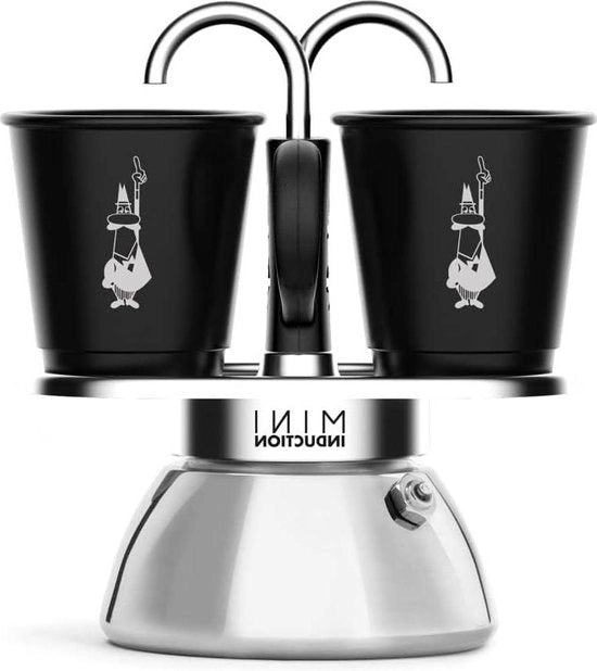 Macchina per caffè a induzione - 2 tazze (100 ml) - Adatta a tutti i fonti di calore - Nero