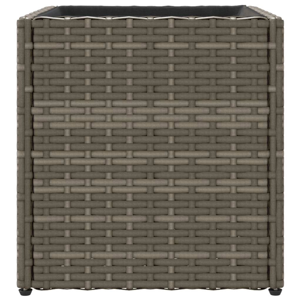 Fioriera rialzata per piante fiori giardino terrazze set da 2 36 x 30 x 32 cm resina intrecciata grigia 02_0038945