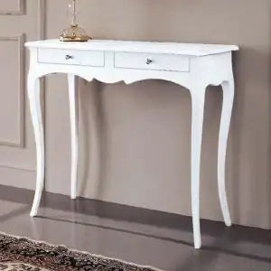 Consolle in legno Shabby chic bianco opaco mod Laura
