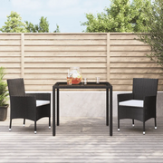 vidaXL Sedie da giardino con cuscini 2 pz nere in polyrattan (solo UK/IE/FI/NO)