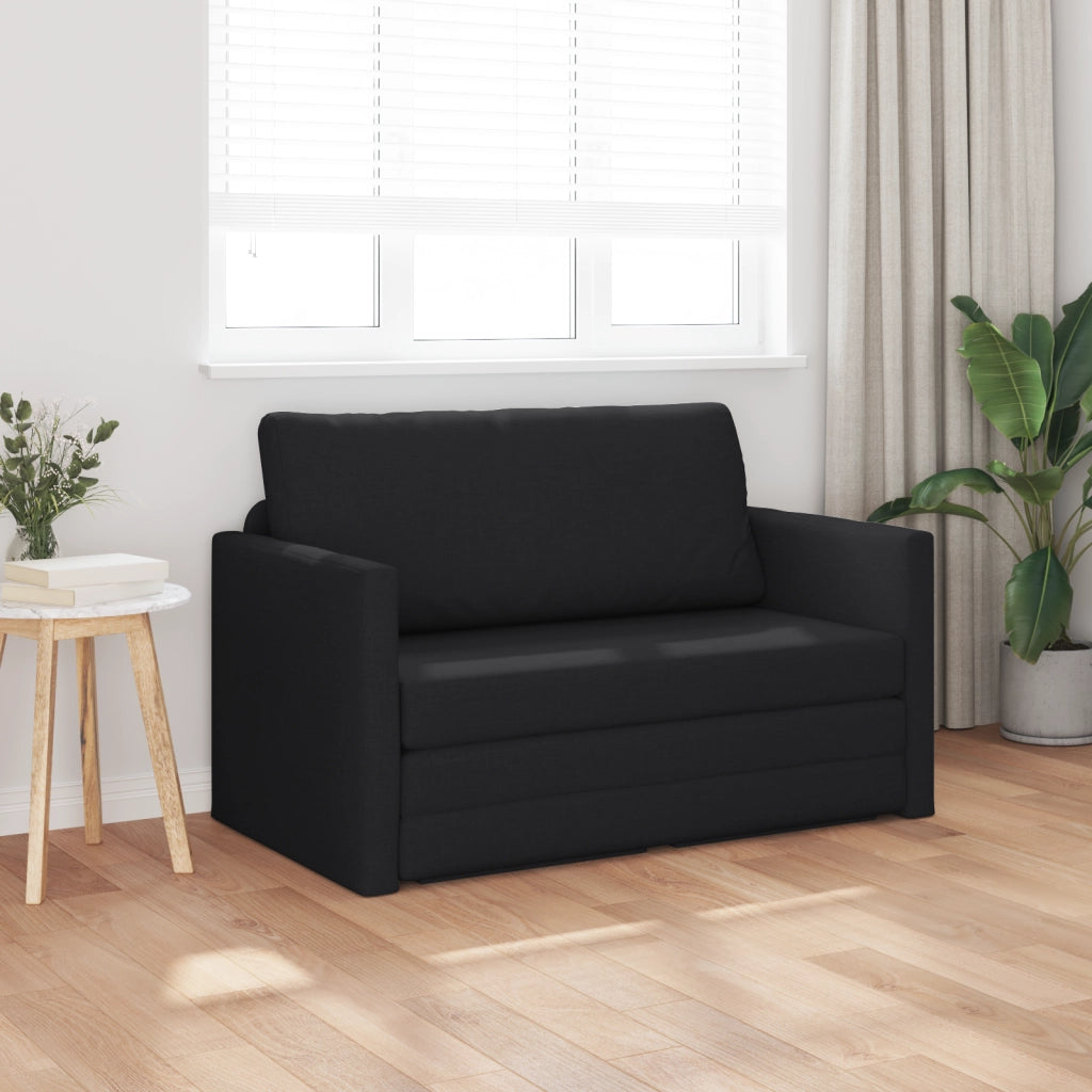 Divano letto 2-in-1 Nero 124x71x78 cm Tessuto