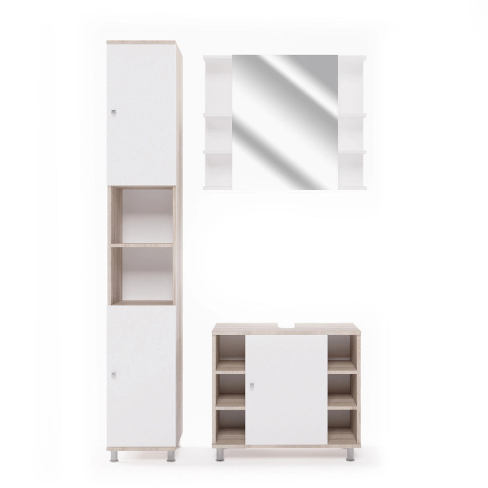 Vicco Set mobili bagno Sonoma 3 parti, con colonna