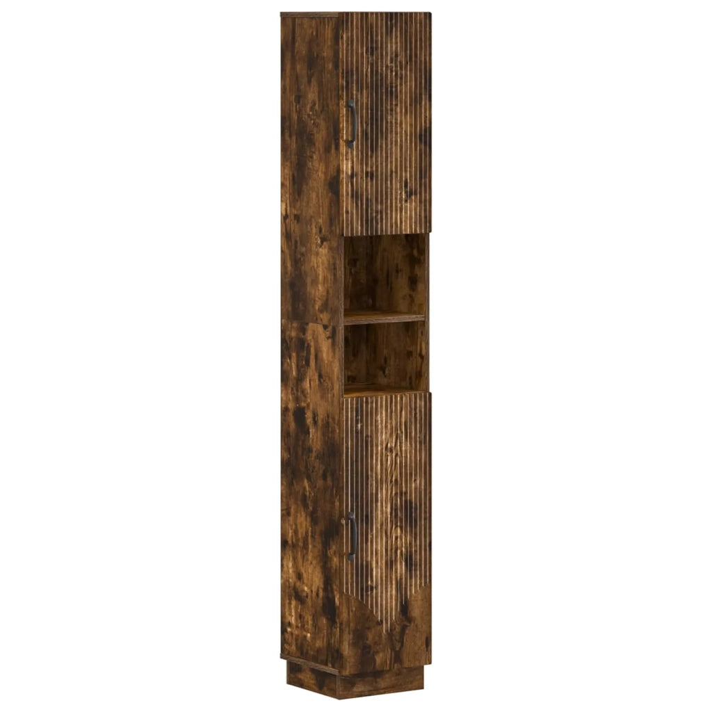 Armadio da Bagno con Ripiano Aperto HOORN Rovere Fumo 897260
