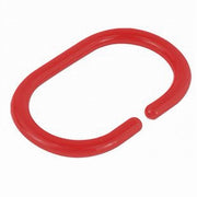 Trade Shop - Set 12 Pz Anelli Gancio Per Tenda Da Doccia Box Bagno In Plastica Pp Rosso 87241 -