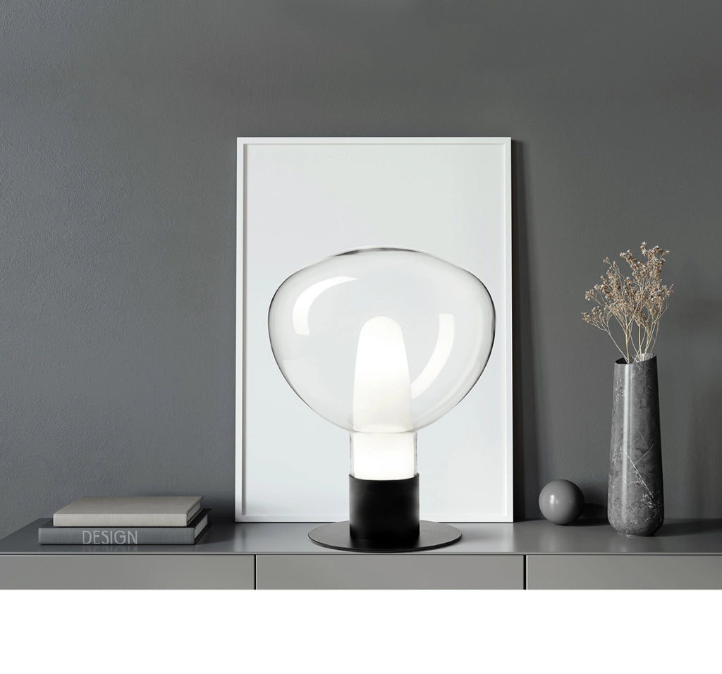 CHOBIN LAMPADA DA TAVOLO 2 LUCI IN METALLO NERO  ATTACCO G9 DIMMER SUL CAVO
