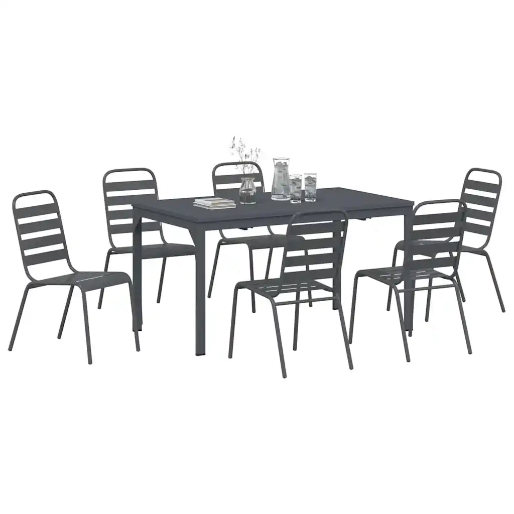 Set da Pranzo per Giardino 7 pcs Antracite 3378816