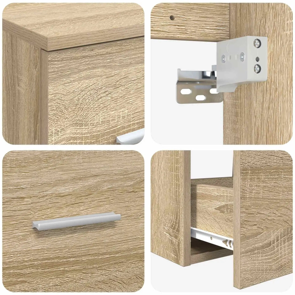 Set di mobili per il bagno 3 pz Rovere Sonoma 3405885