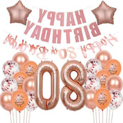 80° anniversario uomo - Ballooni e decorazione in tema rosa oro