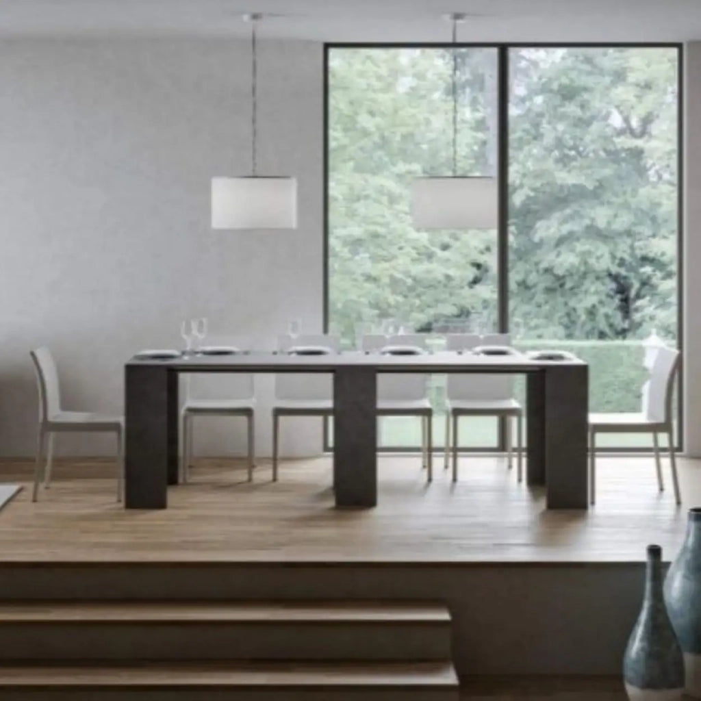 Consolle allungabile 78x47/299 cm Allin noce allunghe interne