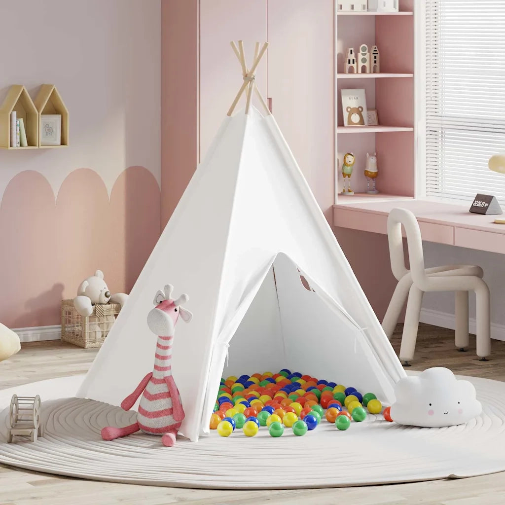 Tenda Teepee Bianco 120 x 120 x 150 cm Tessuto e Plastica 3385870